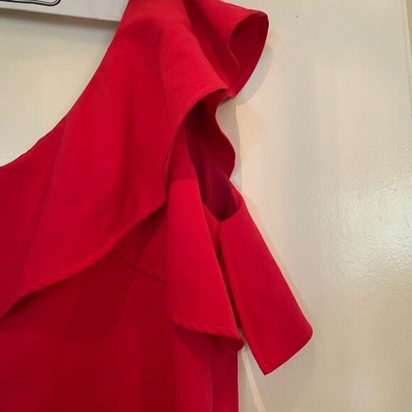 Charles Henry,Ruffle One-Shoulder Dress Primrose - Picture 5 of 8